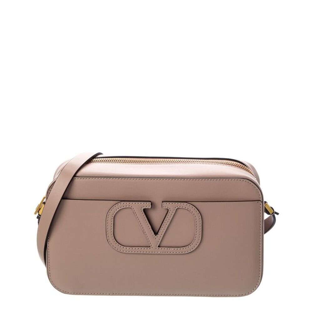 Valentino Vlogo Leather Crossbody, Pink
